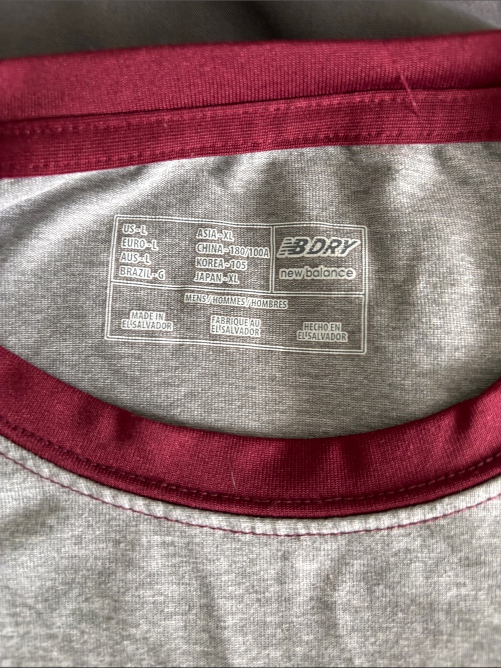 New Balance Men’s Raglan Baseball Shirt - 3/4 sleeve L - Picture 2 of 3